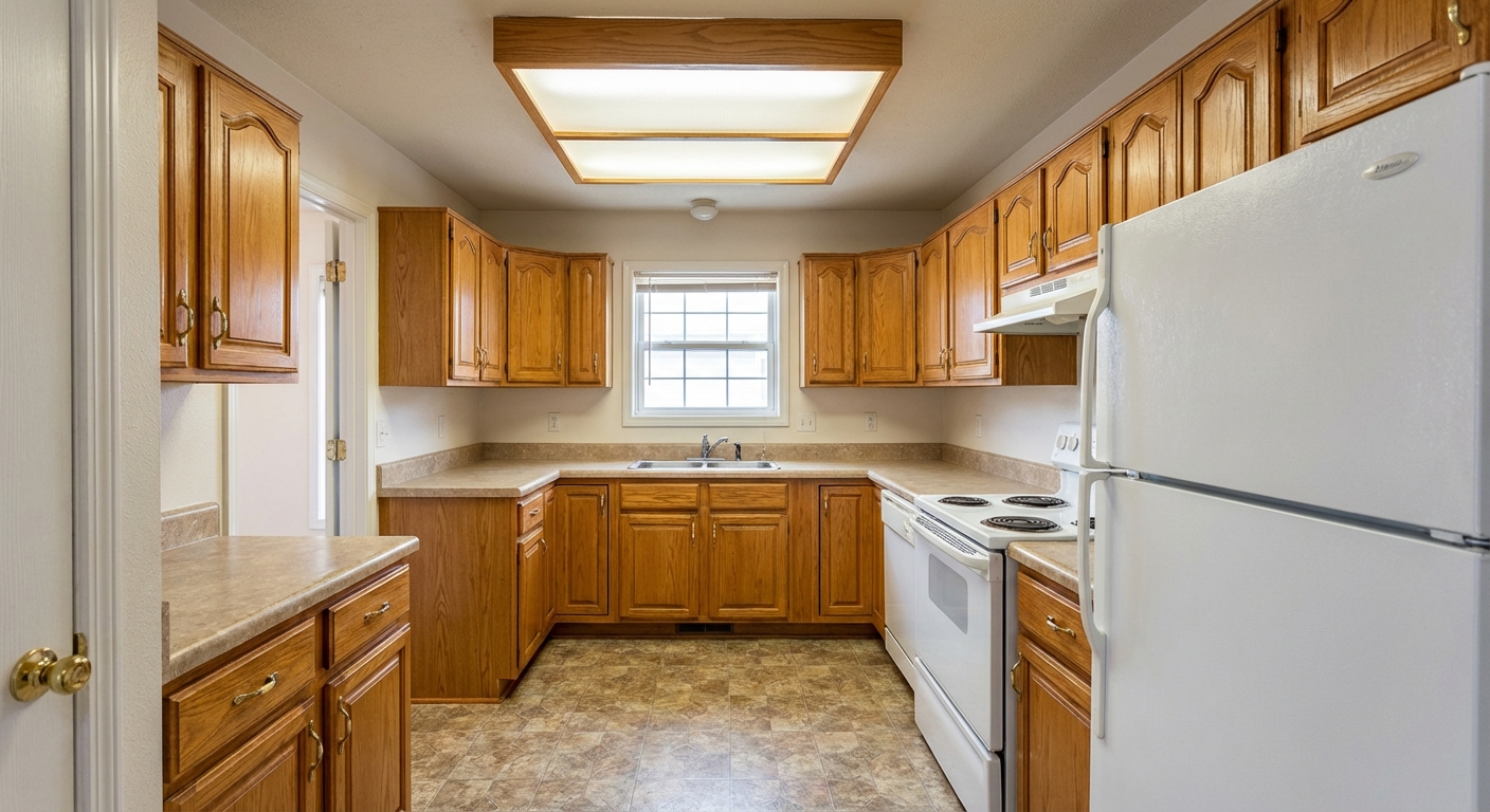 Dated kitchen before transformation